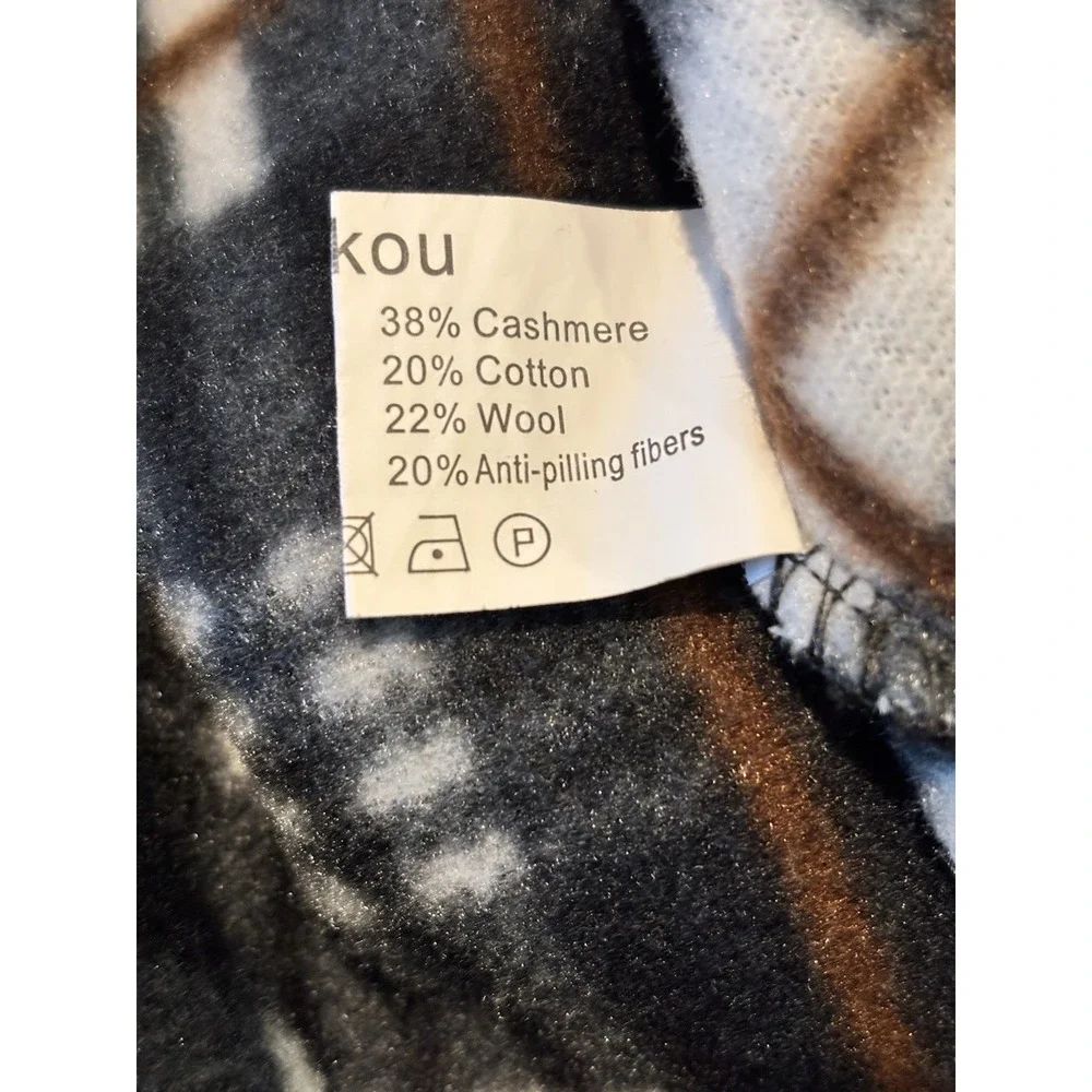 Yeokou Mens M Full‎ Zip Cardigan Sweater Cashmere Wool Cotton Fleece Lined